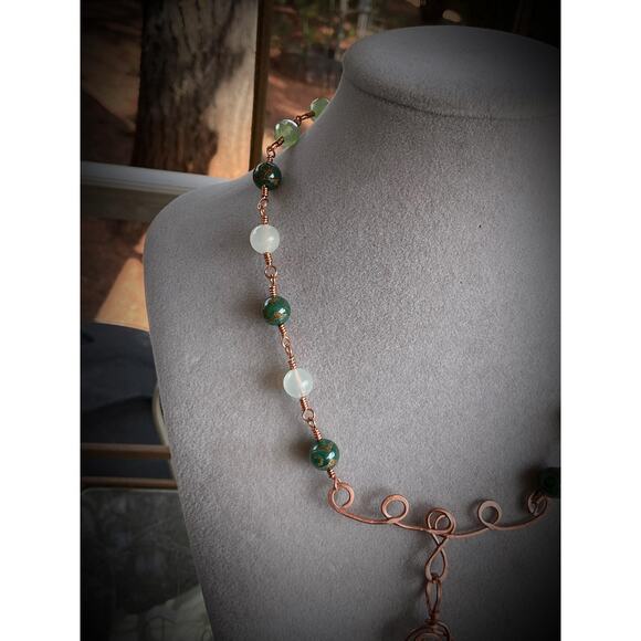 Artisan Wire Link Necklace Hand Hammered - Picture 4 of 10